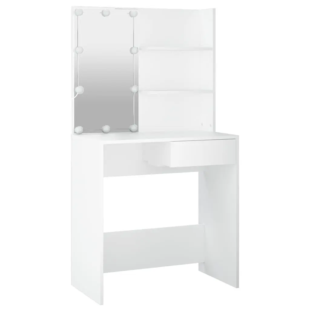 White Dressing Table Set with LED Mirror