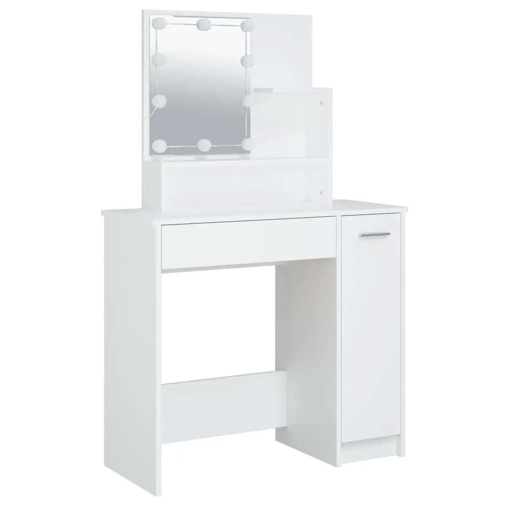 White Vanity Dressing Table Set with LED Mirror