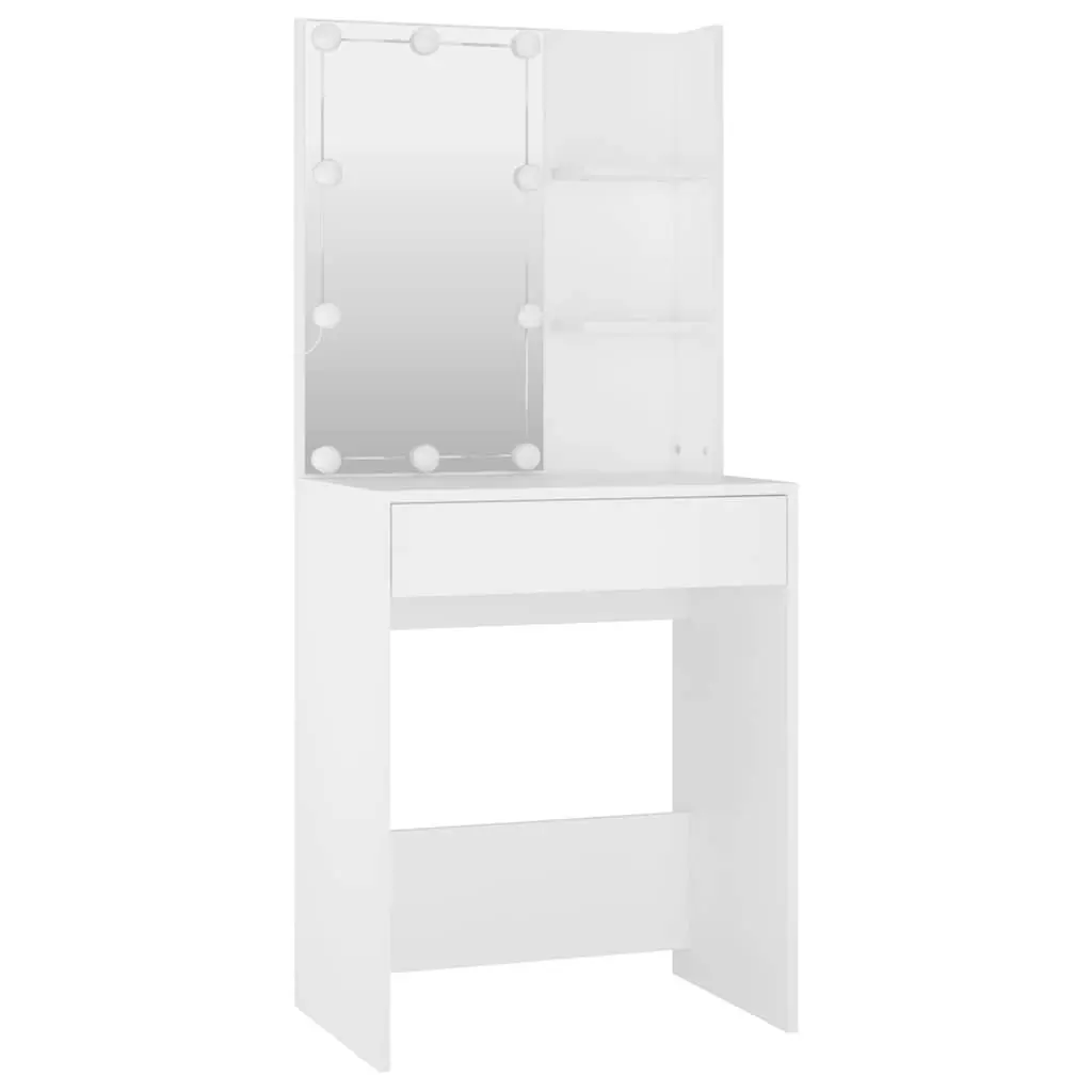White Dressing Table Set with LED Mirror