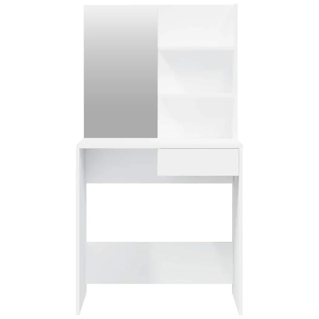White Dressing Table Set with Mirror and Stool