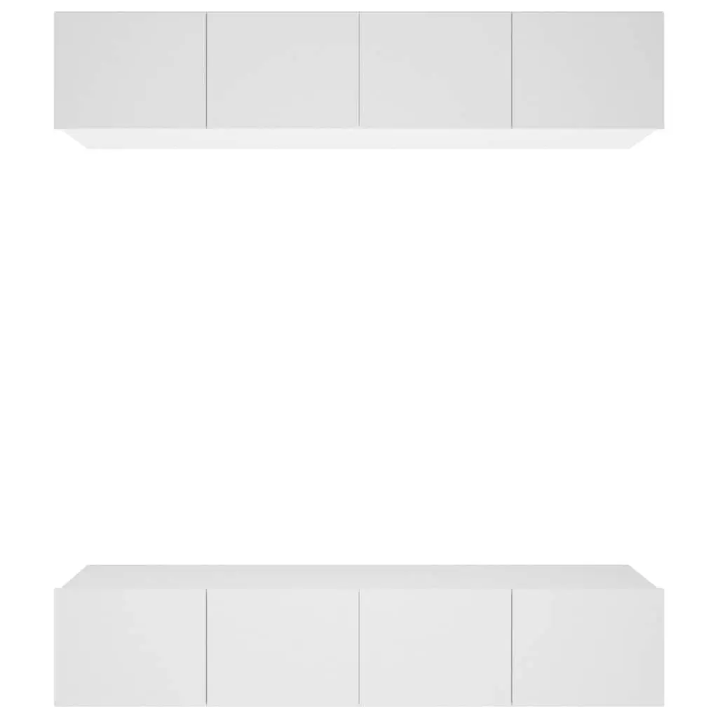 Wall-Mounted TV Cabinet in White Engineered Wood