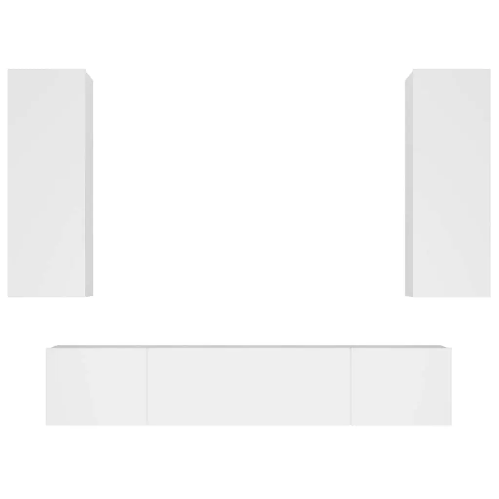White Wall-Mounted TV Cabinet Set with Easy Care