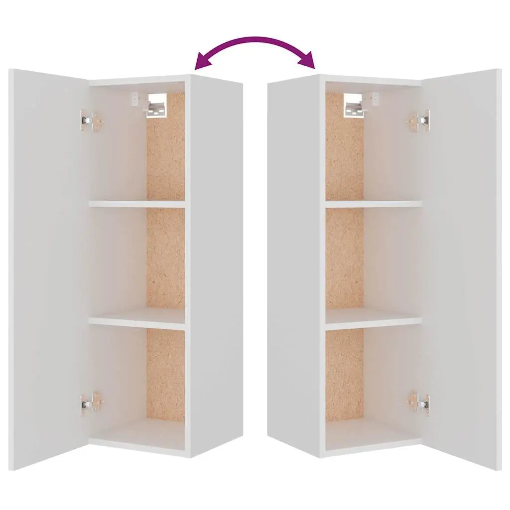 White Wall-Mounted TV Cabinet Set with Easy Care