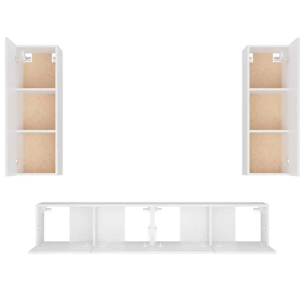 White Wall-Mounted TV Cabinet Set with Easy Care