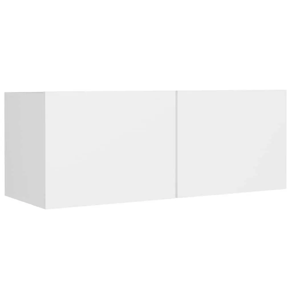 White Wall-Mounted TV Cabinet Set with Easy Care