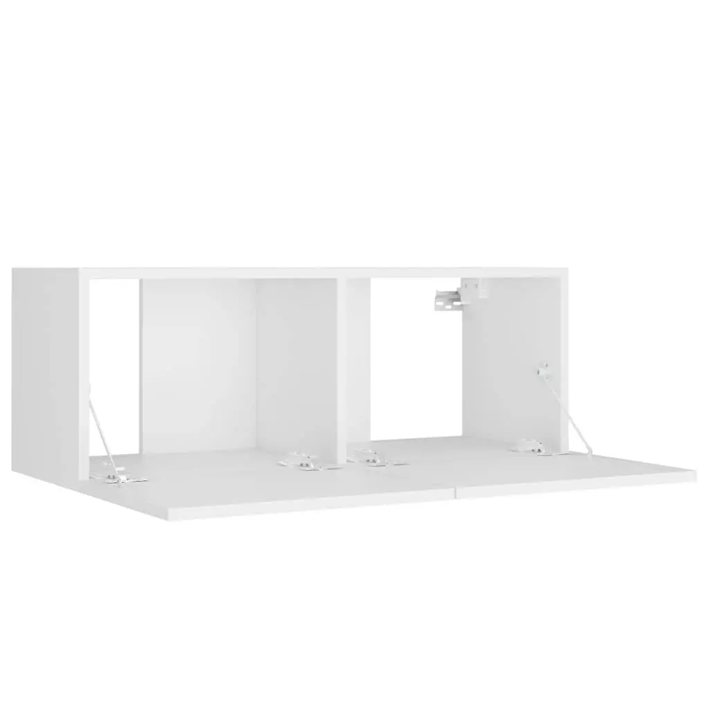 White Wall-Mounted TV Cabinet Set with Easy Care