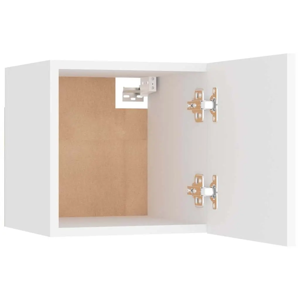 6-Piece White Wall-Mounted TV Cabinet Set
