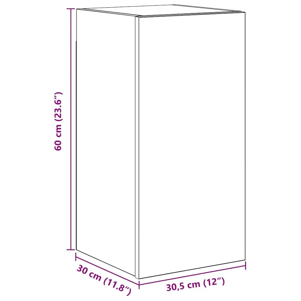 White TV Cabinet Set 7 Piece Wall-Mounted Storage Unit Engineered Wood Design