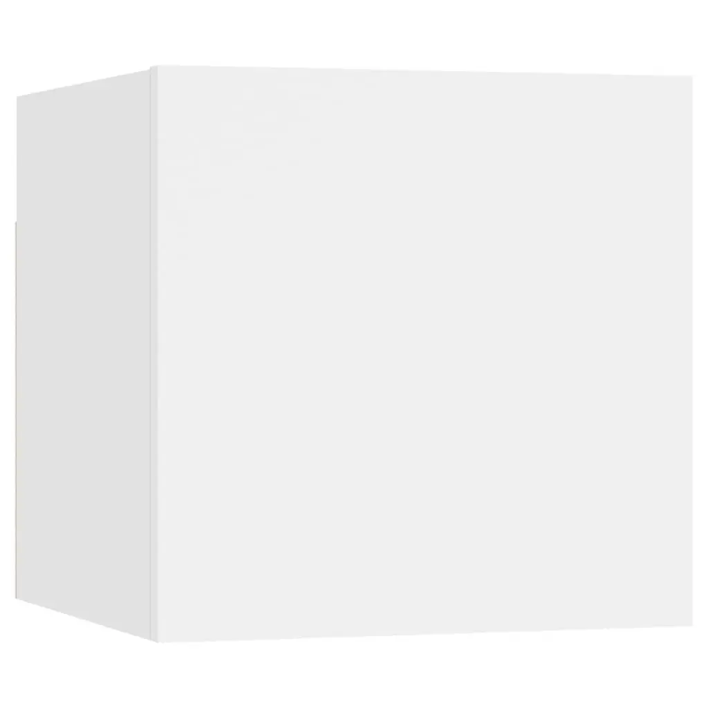 Wall-Mounted Media Storage Unit 8 Piece White Engineered Wood TV Cabinet Set