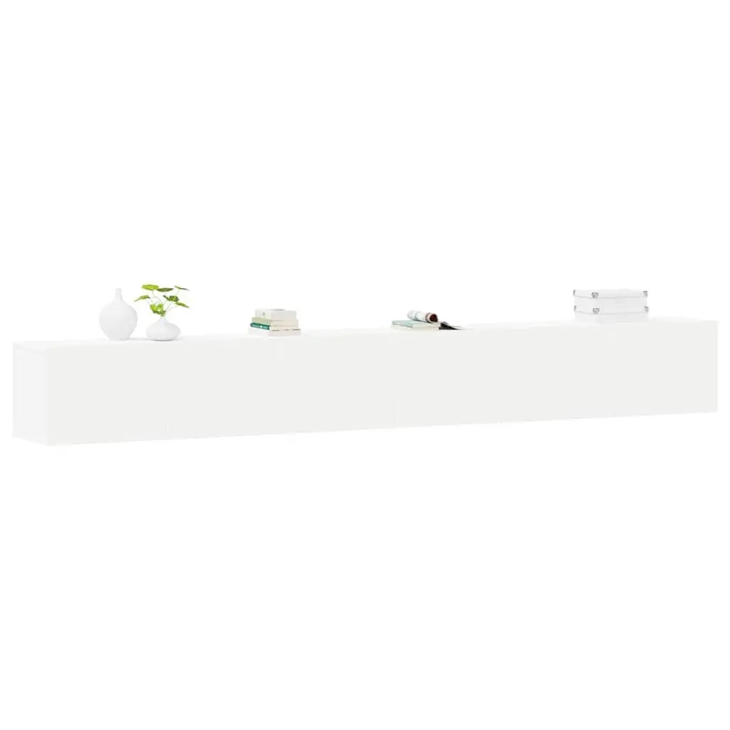 3 Piece Wall-Mounted White TV Cabinet Set for Living Space