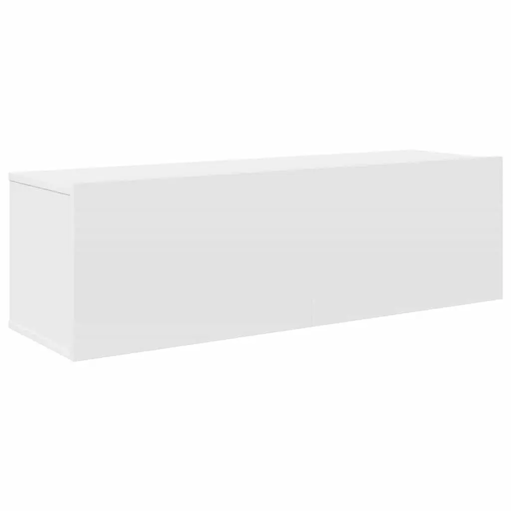 White Engineered Wood Wall-Mounted TV Cabinet Set 7 Piece Storage Unit
