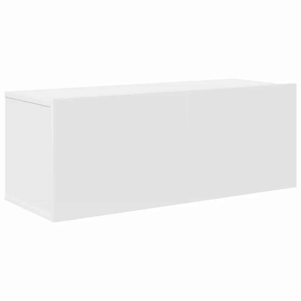 White Engineered Wood Wall-Mounted TV Cabinet Set 7 Piece Storage Unit