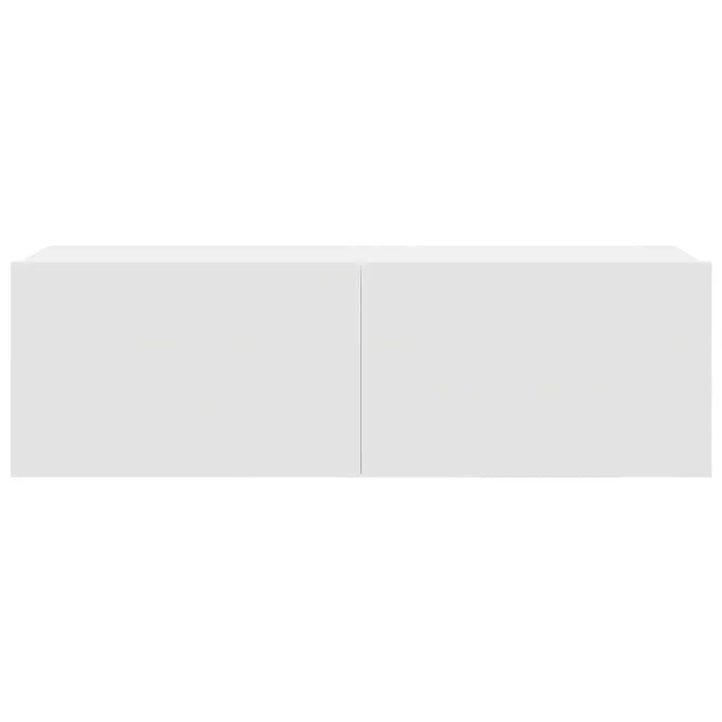 White Engineered Wood Wall-Mounted TV Cabinet Set 7 Piece Storage Unit