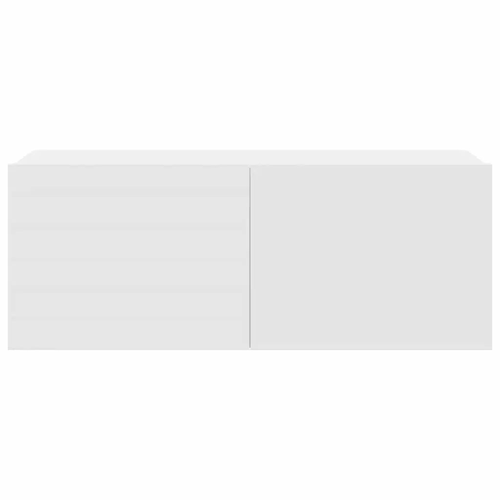 White Engineered Wood Wall-Mounted TV Cabinet Set 7 Piece Storage Unit