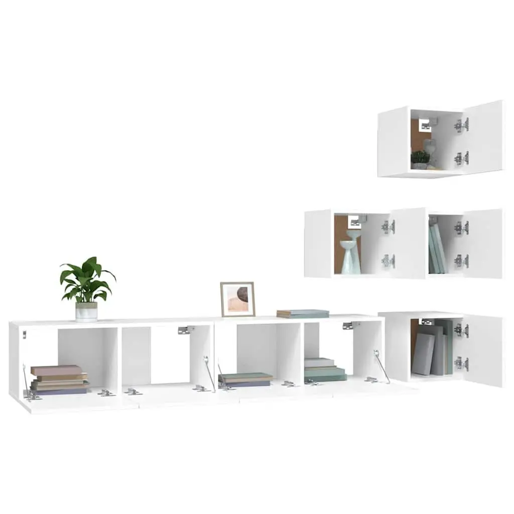 Floating Storage Unit in White Engineered Wood