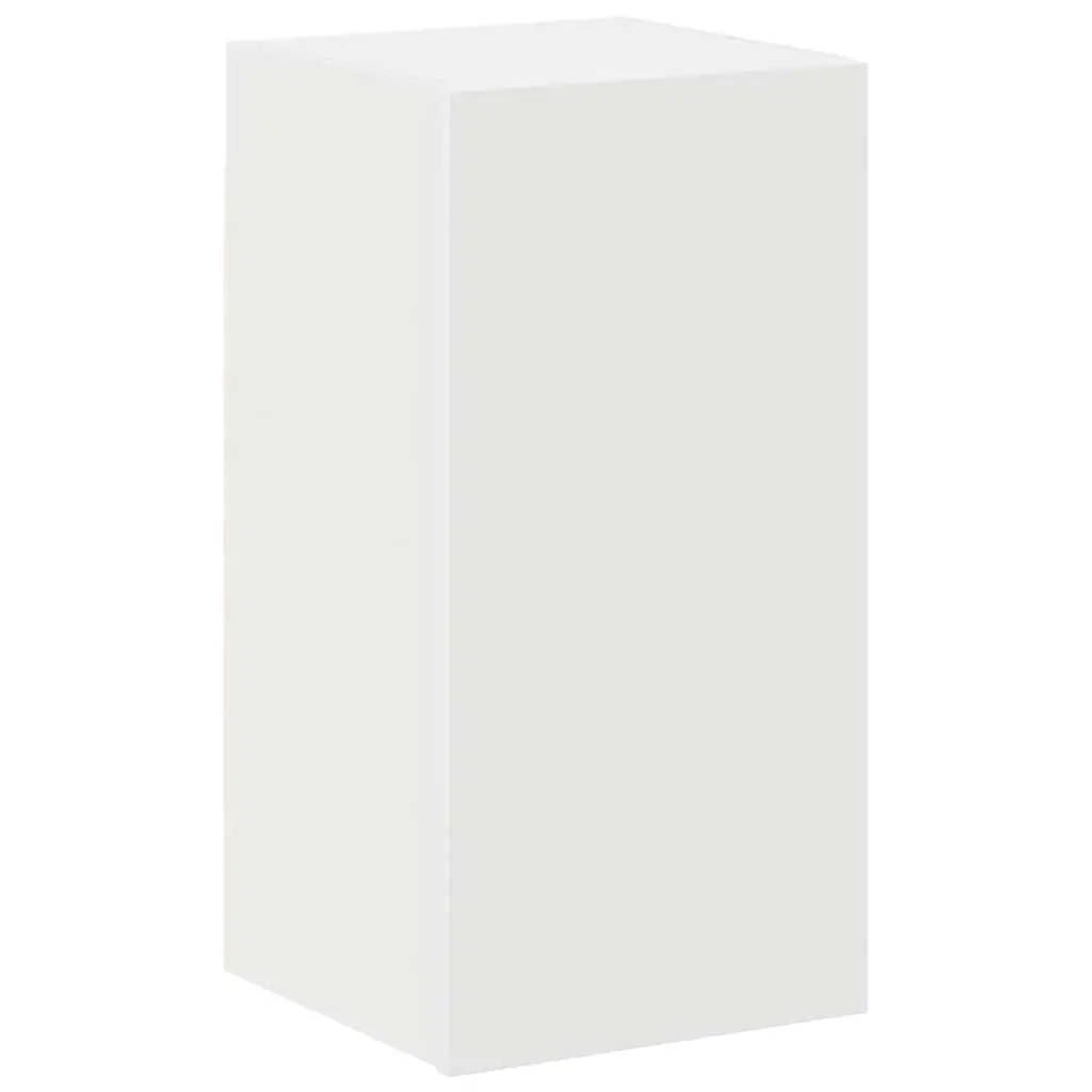4 Piece White Wall-Mounted TV Cabinet Set Engineered Wood Storage Unit