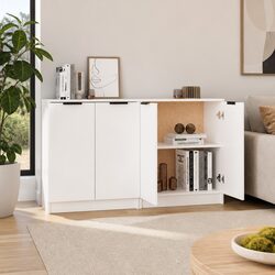 Elegant White Sideboards Storage Cabinet Set