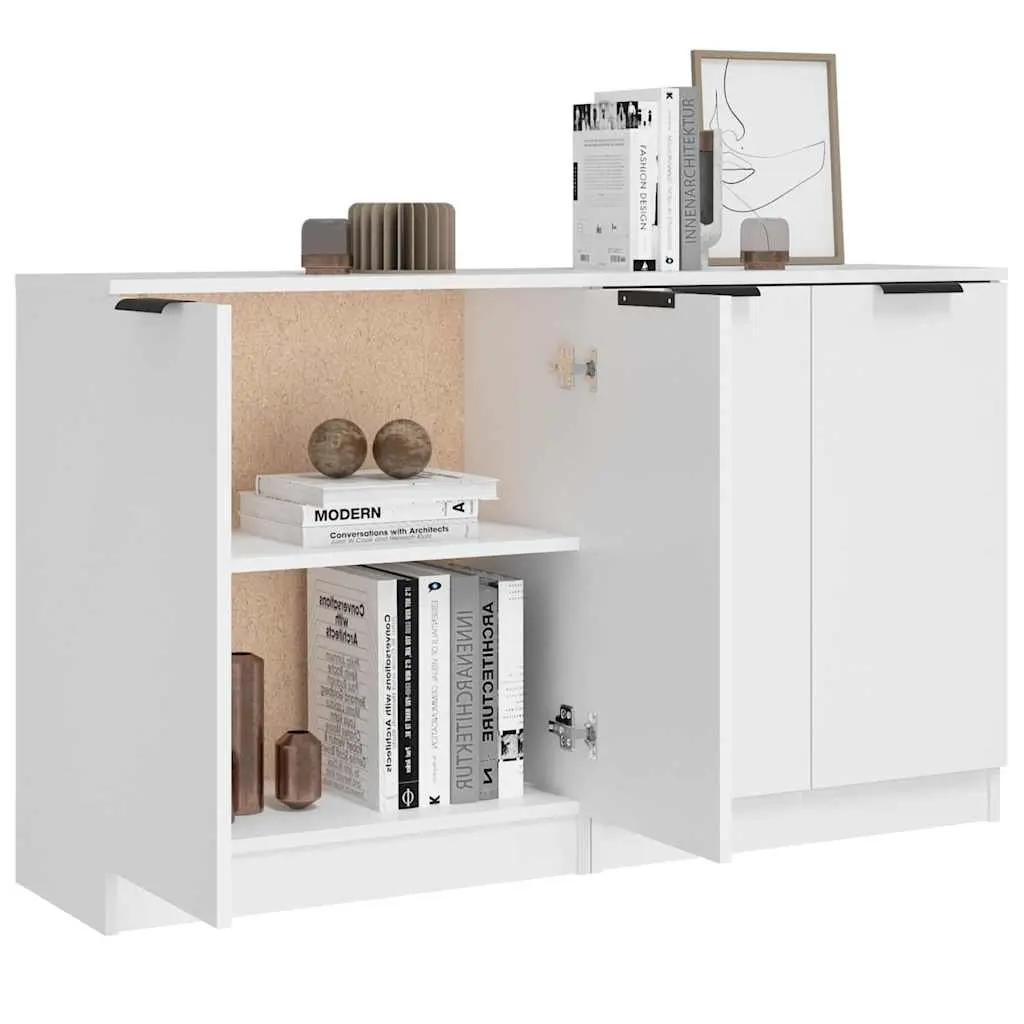 White Sideboards Storage Cabinet Set