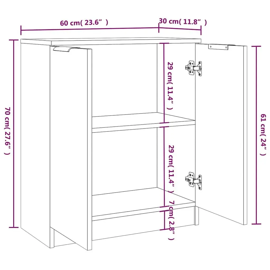 Brown Sideboard Cabinet 60x30x70cm