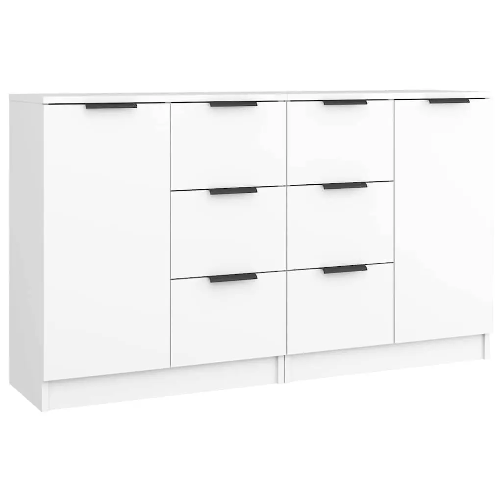 Sideboard Cabinet White Engineered Wood 60W x 30D x 70H cm Storage Furniture