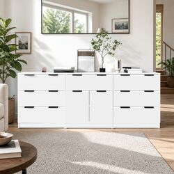 Elegant White Sideboard Cabinet Set for Living Spaces