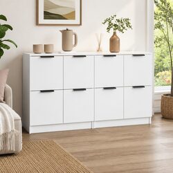 White Storage Sideboards - Set of 2, 60x30x70 cm