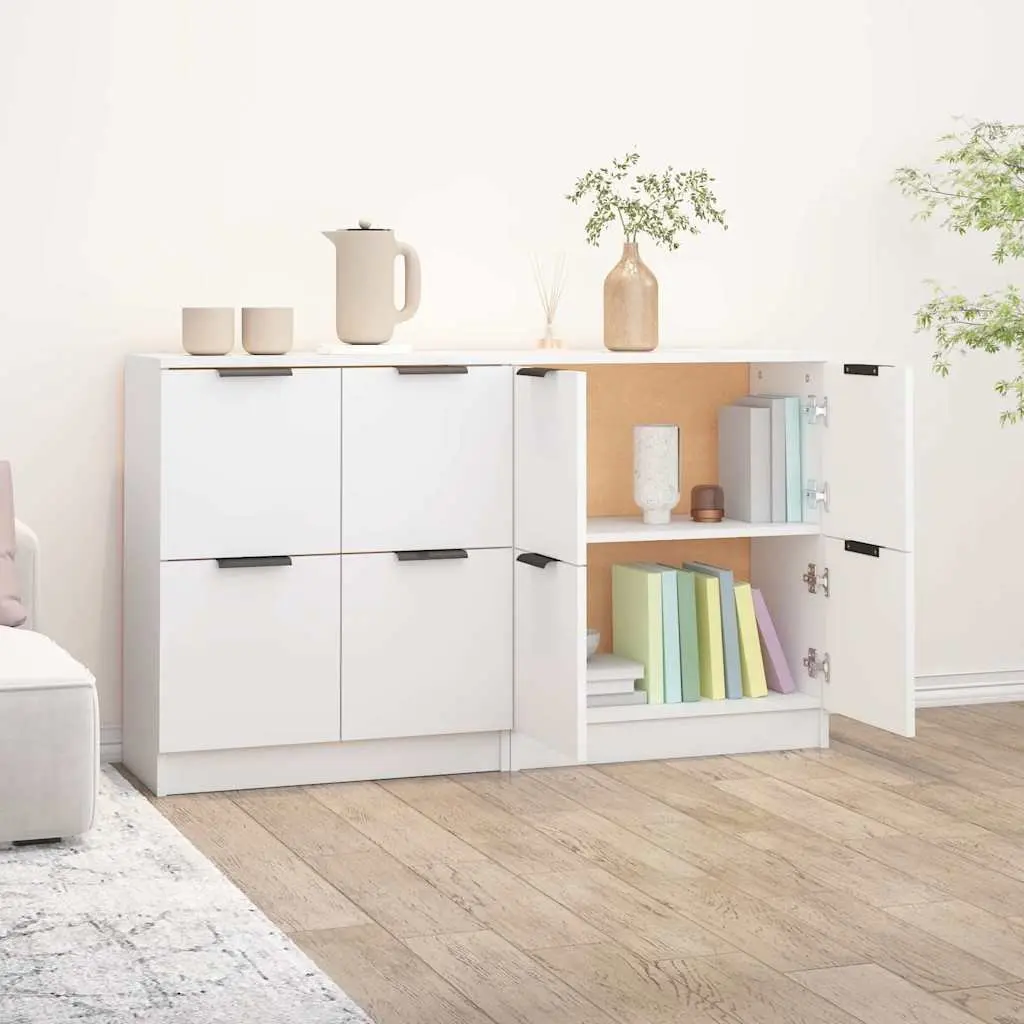 Sideboards White 60x30x70 cm Engineered Wood Storage Cabinet Furniture 2 pcs