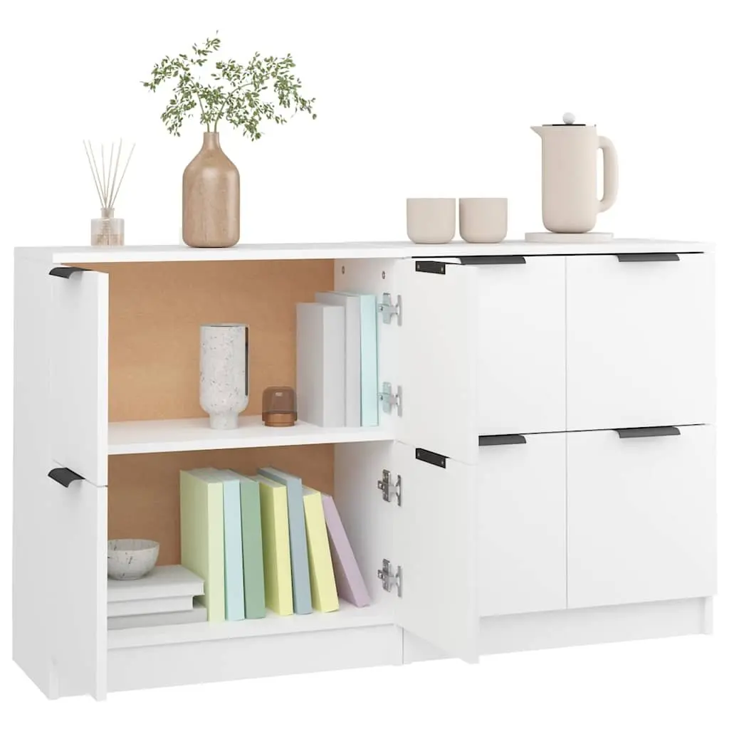 Sideboards White 60x30x70 cm Engineered Wood Storage Cabinet Furniture 2 pcs