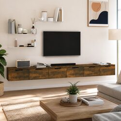 Smoked Oak Floating Shelves 2 pcs for Cozy Storage