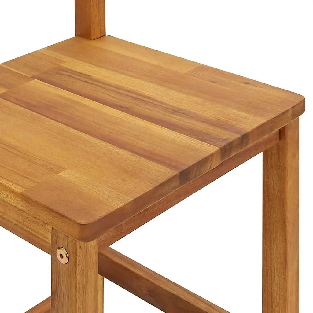 Bar Stools Rustic Brown 6 Piece Solid Wood Acacia Outdoor Seating with Backrest Footrest