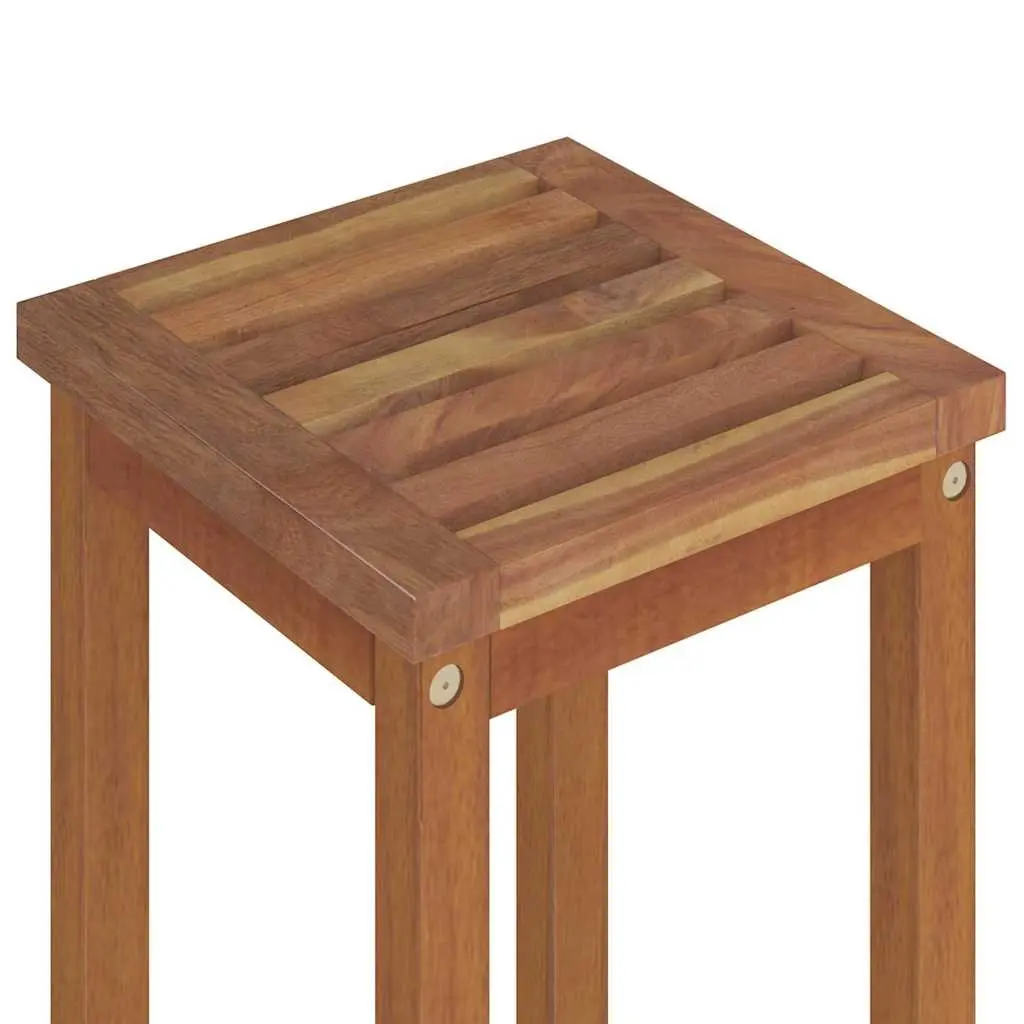 Solid Wood Bar Stools Rustic Brown 4 Piece Acacia Outdoor Kitchen