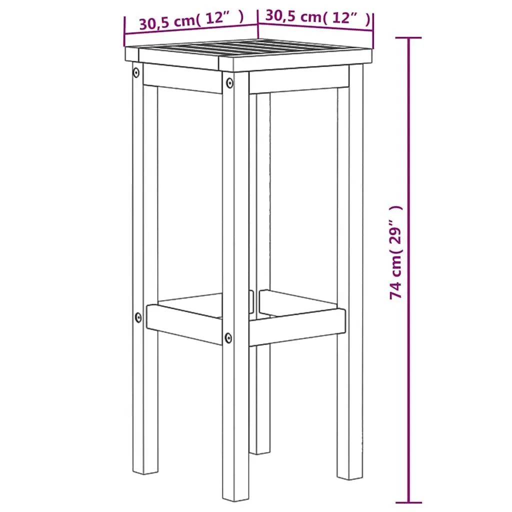Solid Wood Bar Stools Rustic Brown 4 Piece Acacia Outdoor Kitchen