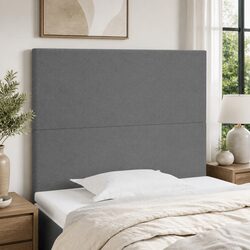 Dark Grey Fabric Bed Headboard With Adjustable Height