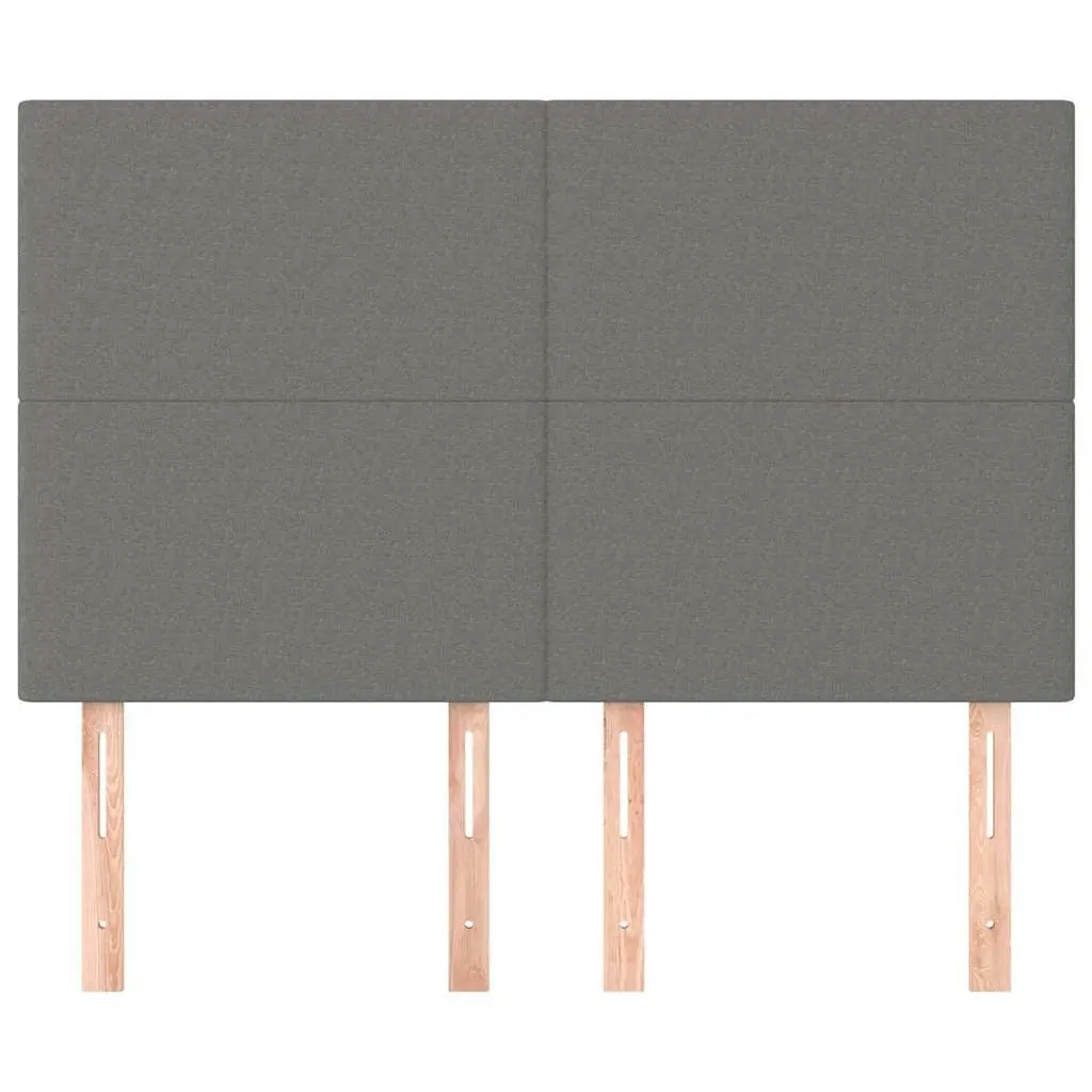 Grey Fabric Bed Head with Adjustable Wooden Legs