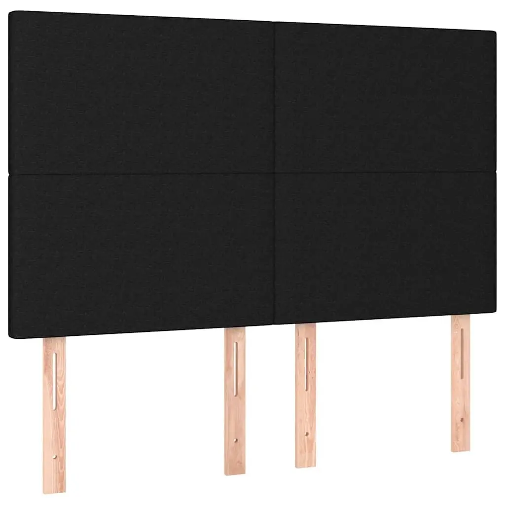 Black Fabric Headboard Adjustable Height Wooden Legs Bedroom Back Support