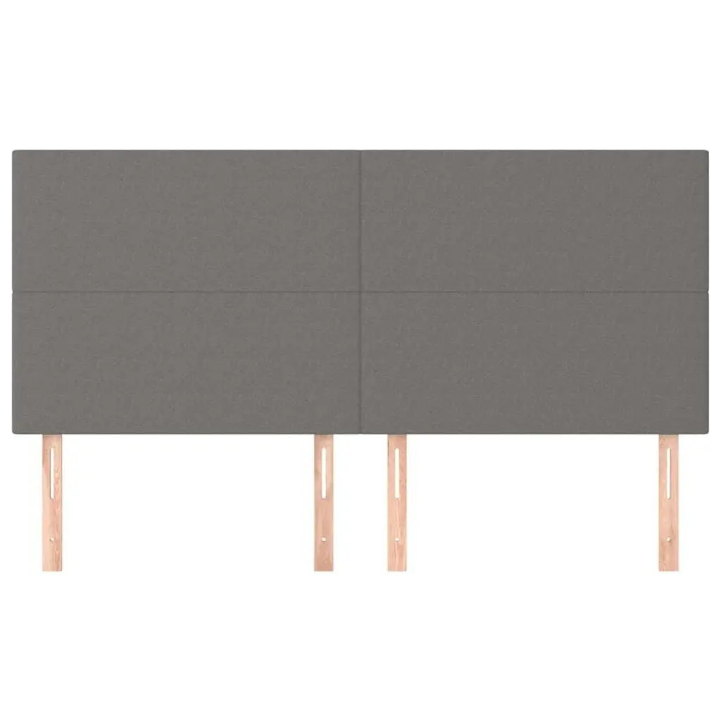 Adjustable Height Grey Fabric Headboard with Wooden Legs