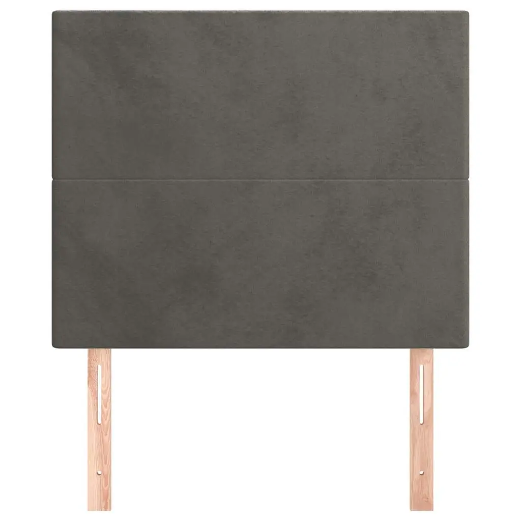 Headboard Dark Grey Velvet Adjustable Height Wooden Legs 80 x 5 x 118/128 cm