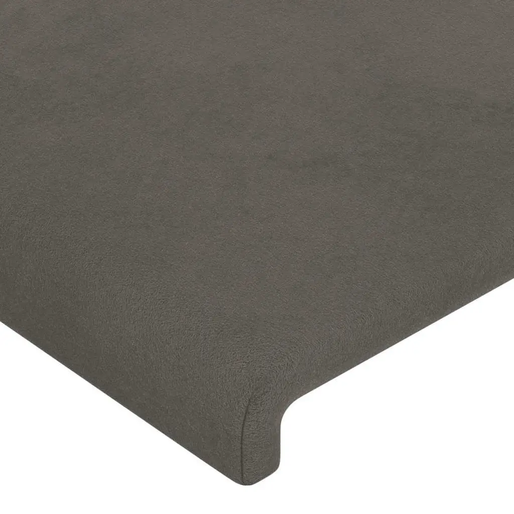 Grey Velvet Headboard with Adjustable Height and Wooden Legs