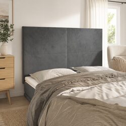 Grey Velvet Headboard 144cm Wide with Adjustable Height