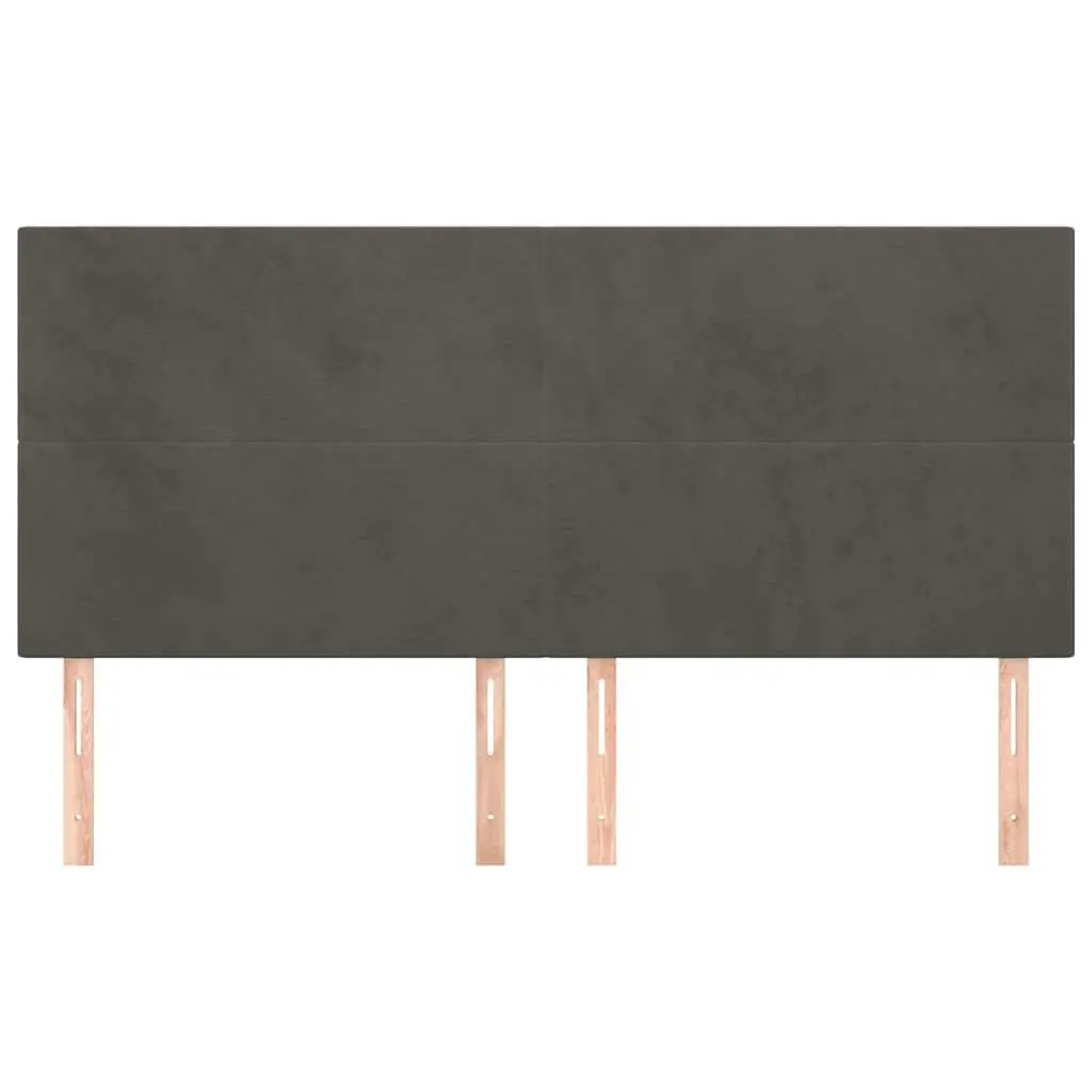 Headboard Grey Velvet 160cm Bed Backrest Adjustable Height Bedroom Furniture