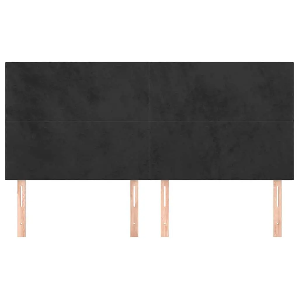 Black Velvet Headboard Adjustable Height Bed Frame Backrest Support for Bedroom
