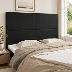 Stylish Black Faux Leather Headboard for Comfort