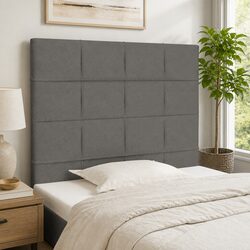 Dark Grey Adjustable Fabric Headboard 100x5x118/128 cm