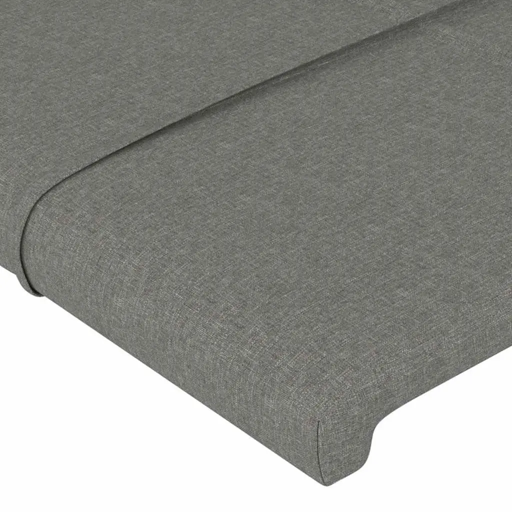 Dark Grey Fabric Headboard with Wooden Legs