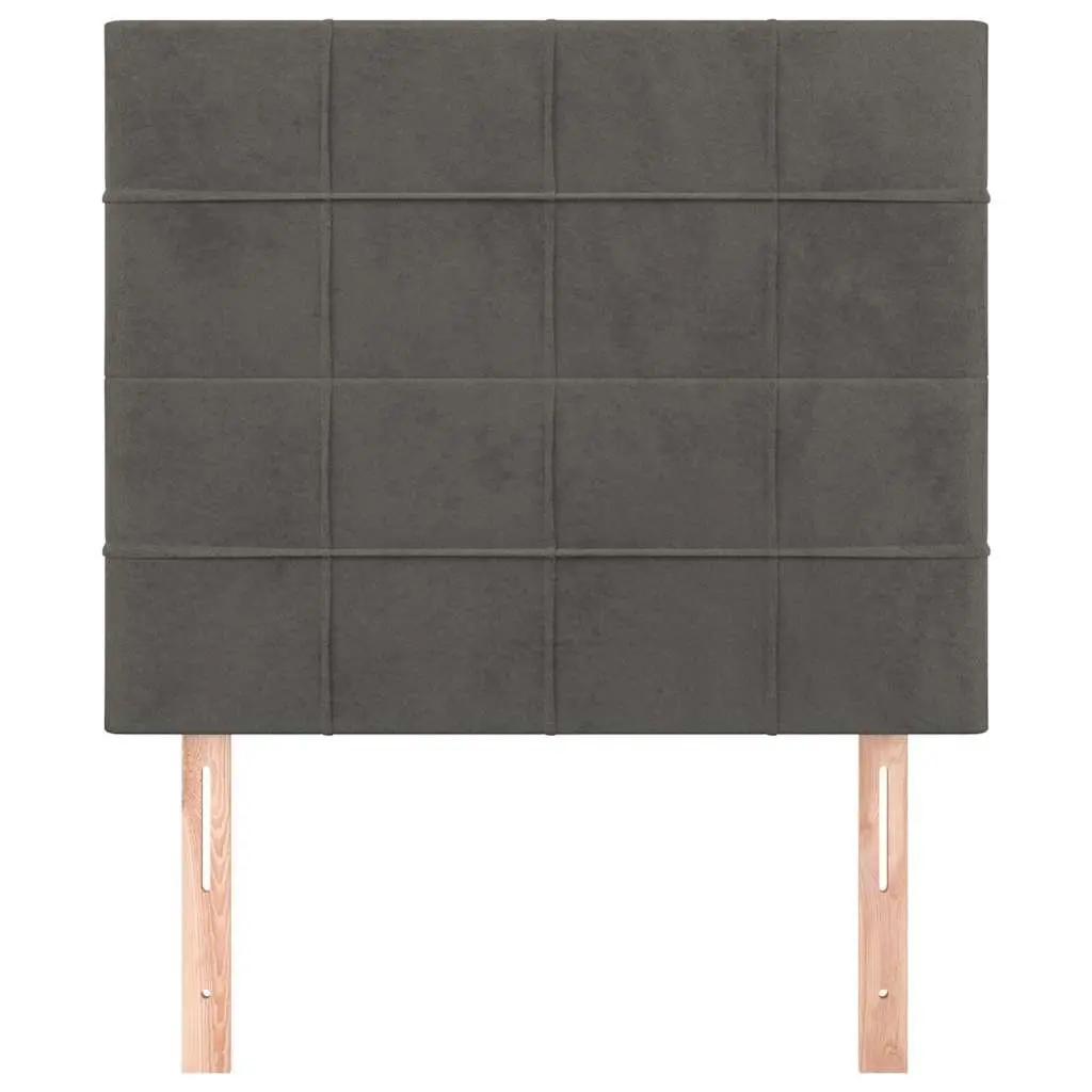 Velvet Headboard Dark Grey Adjustable Height Wooden Legs Bedroom Furniture