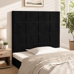 Black Velvet Adjustable Height Headboard for Beds