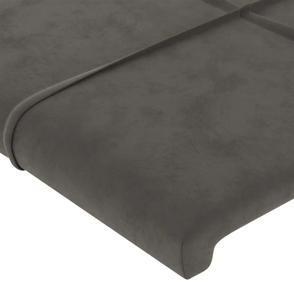 Dark Grey Velvet Headboard with Adjustable Height
