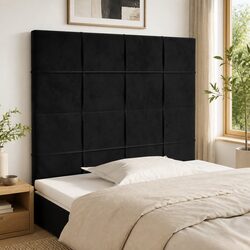 Elegant Black Velvet Headboard with Adjustable Height