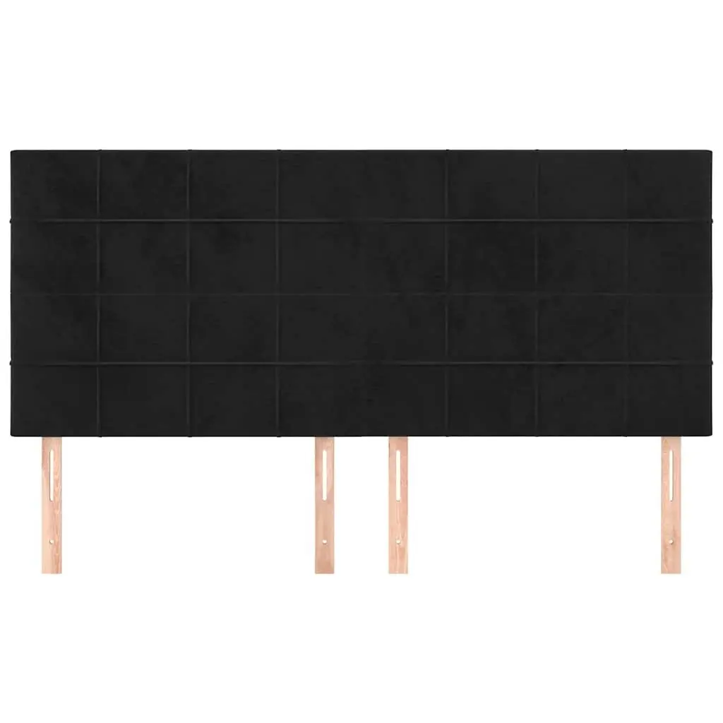 Headboard Black Velvet 160cm Upholstered Bedroom Furniture Bed Head
