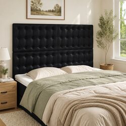 Elegant Black Faux Leather Headboard for Your Bedroom